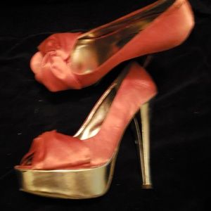 Gold and orange  High heels
